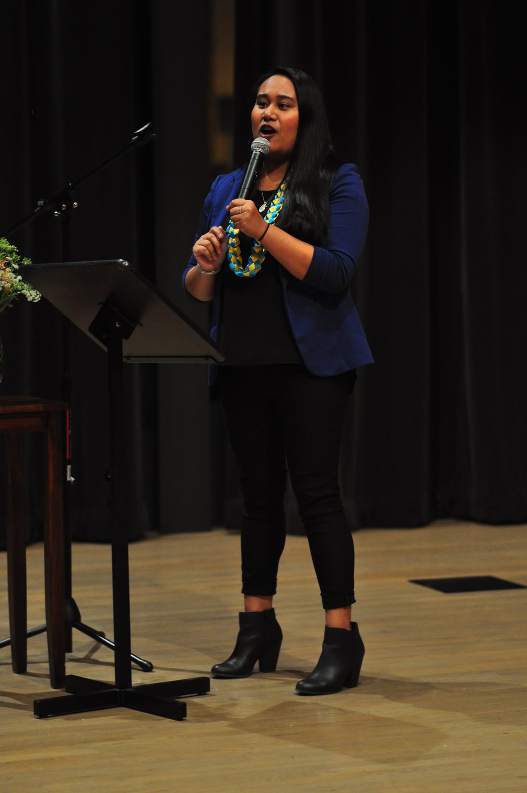 Brianne Ramos, Community Advisory Committee member, at the opening reception for Tatau/Tattoo: Embodying Resistance at Wing Luke Museum, Seattle