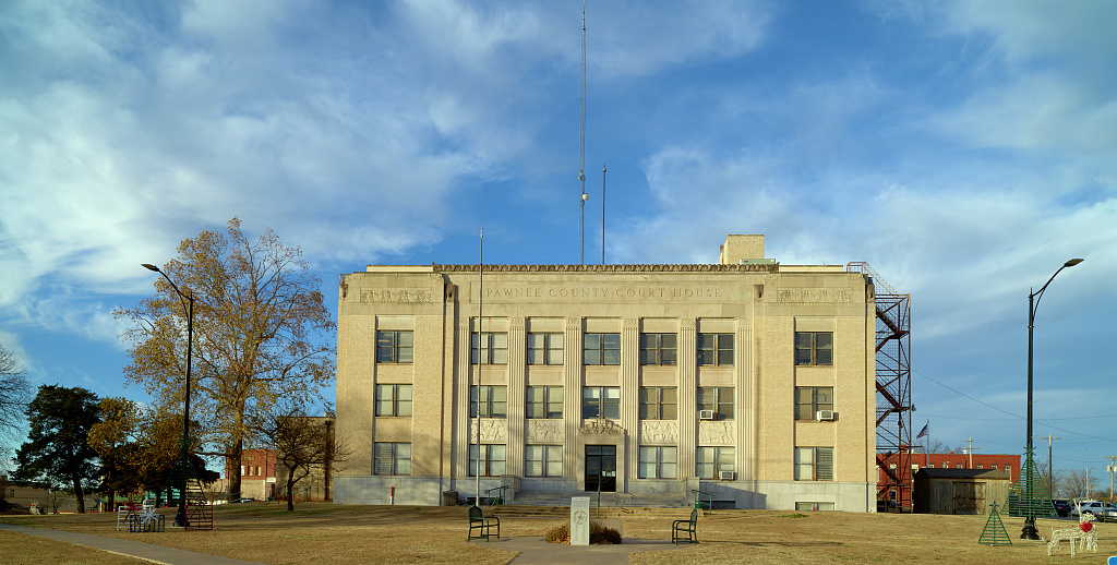 The 1932 Art Deco-style courthouse in Pawnee County, Oklahoma
